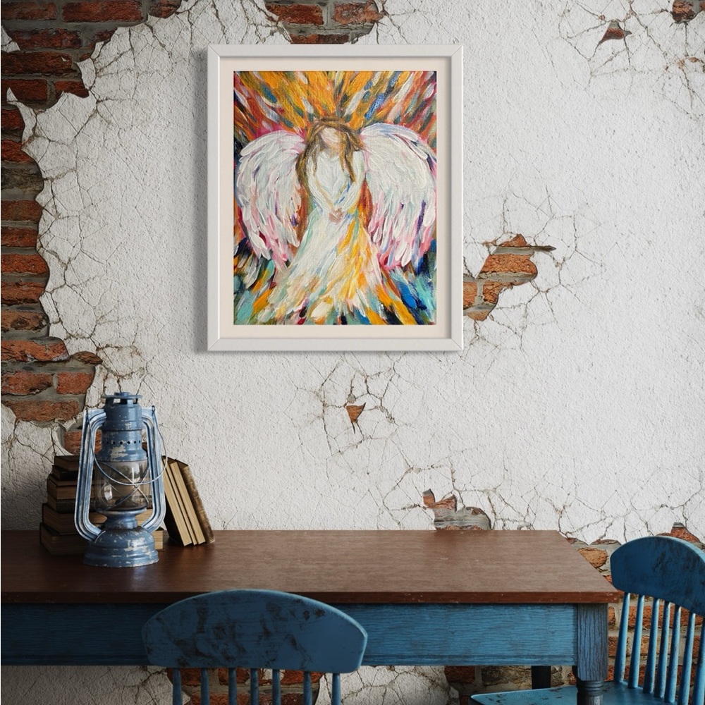 Acrylic angel painting in color